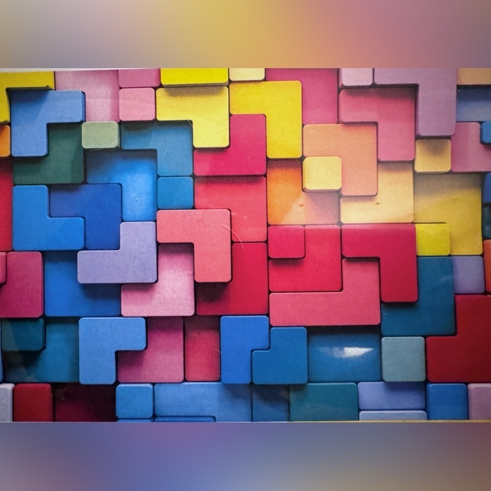 NEW Puzzle 1000 pieces, rainbow Tetris jigsaw puzzle, gift, geometric, colorful - Picture 2 of 4